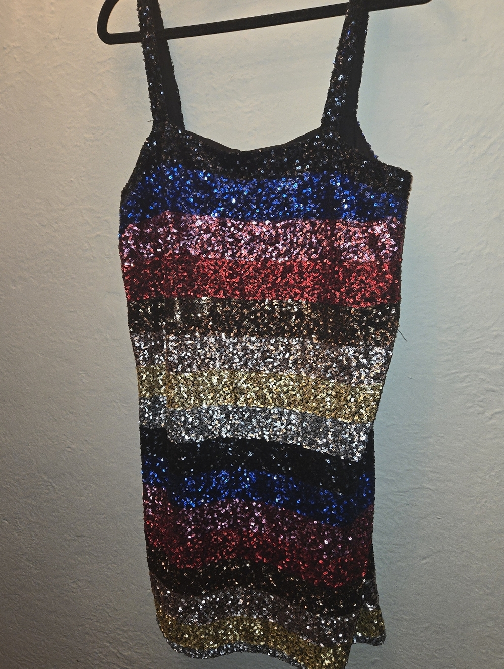 Gap Multicolor Sequin Mini Dress Y2K Party Disco Sparkle Slip Dress M - Picture 4 of 7